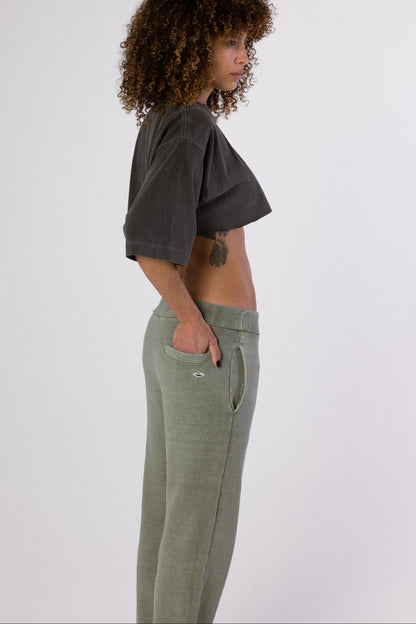 CALÇA MOLETOM ALVA - STONED VETIVER GREEN